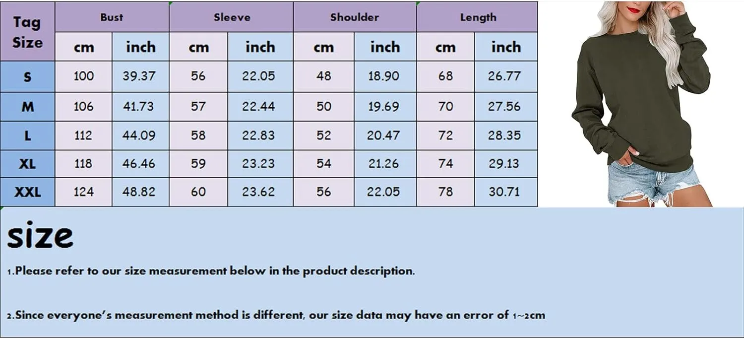 Women's Casual Sweatshirts Oversized Lightweight Dressy Tops Long Sleeve Crewneck 2023 Fall Fashion Tunic Pullover