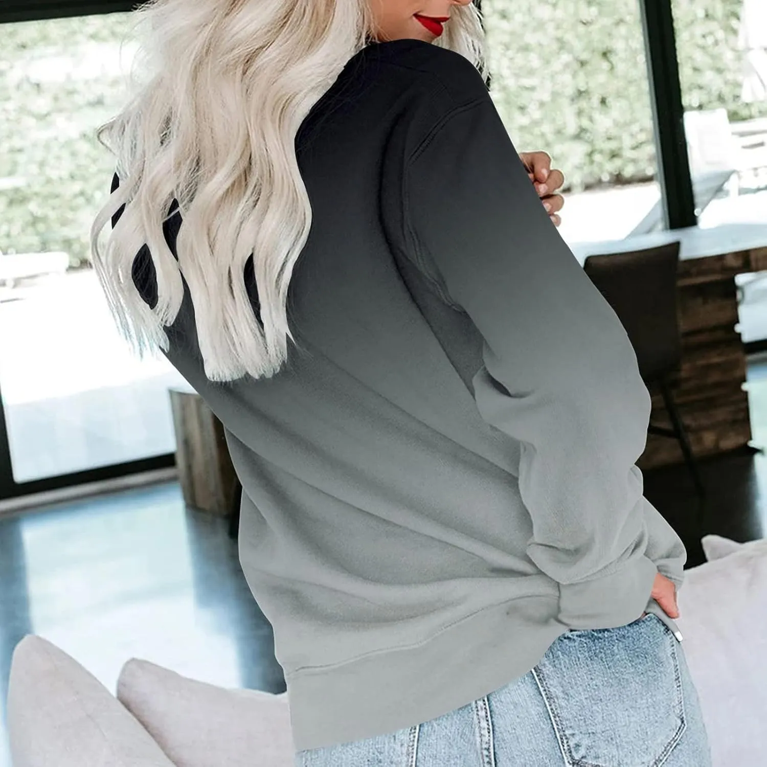 Women's Casual Sweatshirts Oversized Lightweight Dressy Tops Long Sleeve Crewneck 2023 Fall Fashion Tunic Pullover