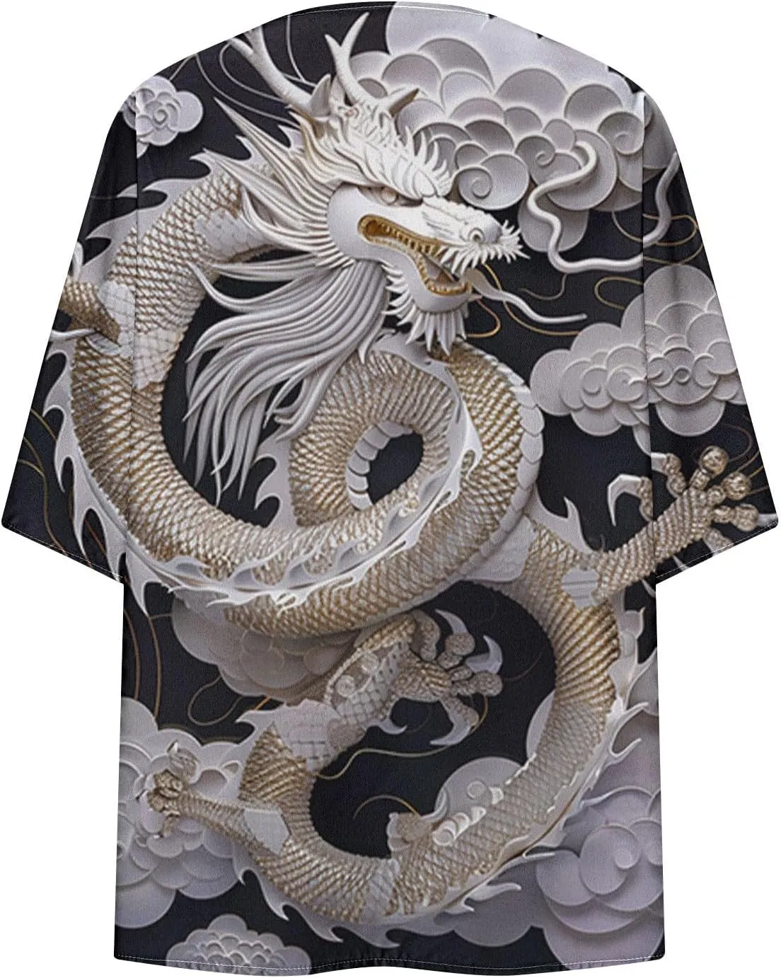Women's Kimono Swimsuit Coverups Summer Beach Casual Loose Cardigans 3/4 Sleeve Floral Chiffon Blouse For Swimwear
