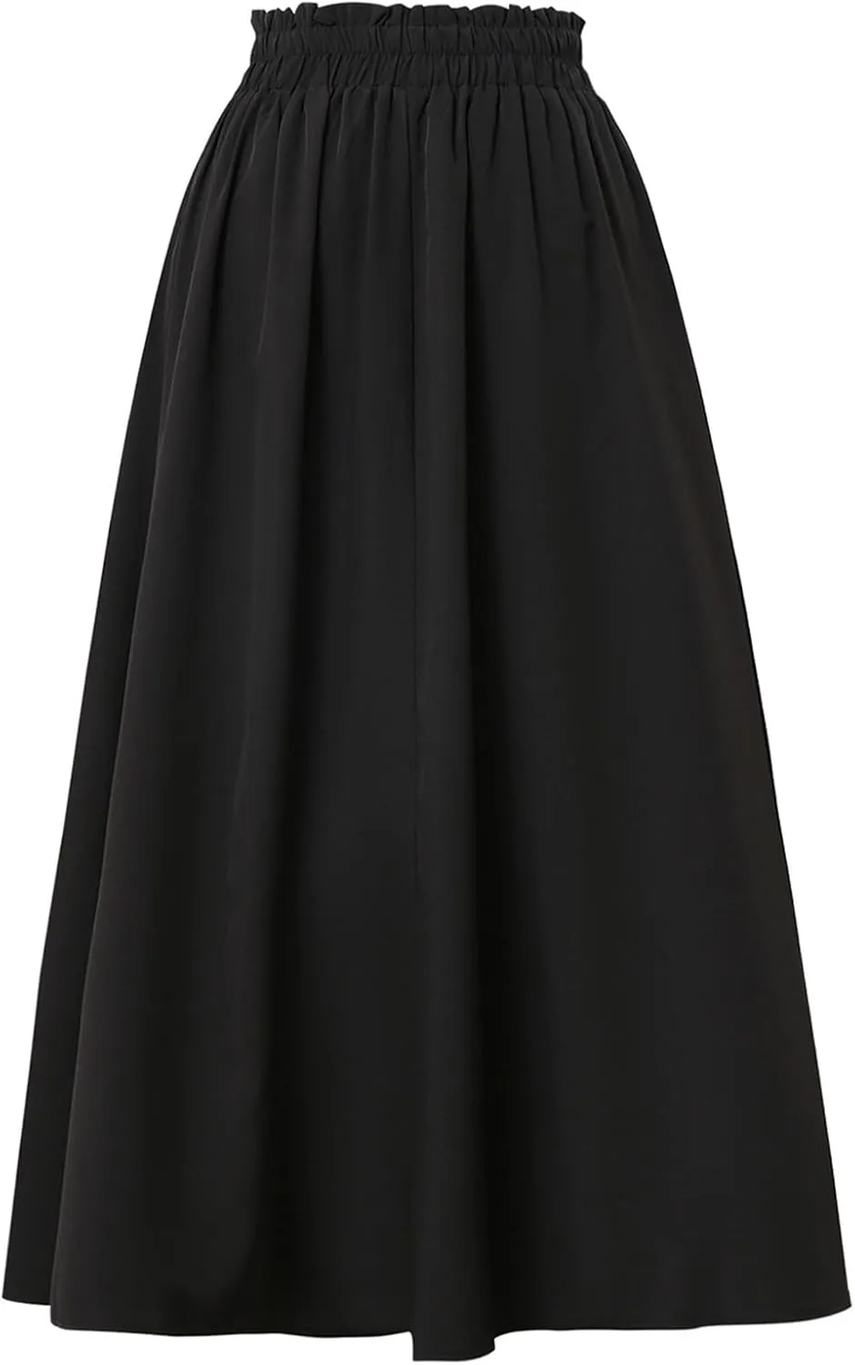 Women's Maxi Skirt Summer Trendy Elastic High Waisted Boho Casual Beach Flowy Swing Long Skirts with Pockets