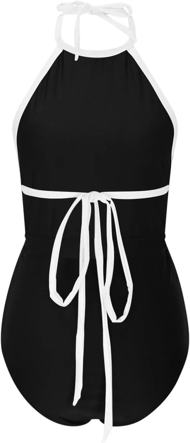 Women's One Piece Swim Suit 2025 Casual Vacation Tummy Control Full Coverage Bathing Suit Modest Push Up Swimwear