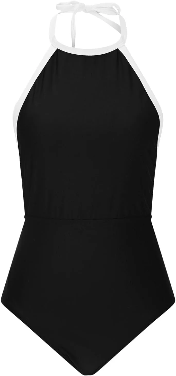 Women's One Piece Swim Suit 2025 Casual Vacation Tummy Control Full Coverage Bathing Suit Modest Push Up Swimwear