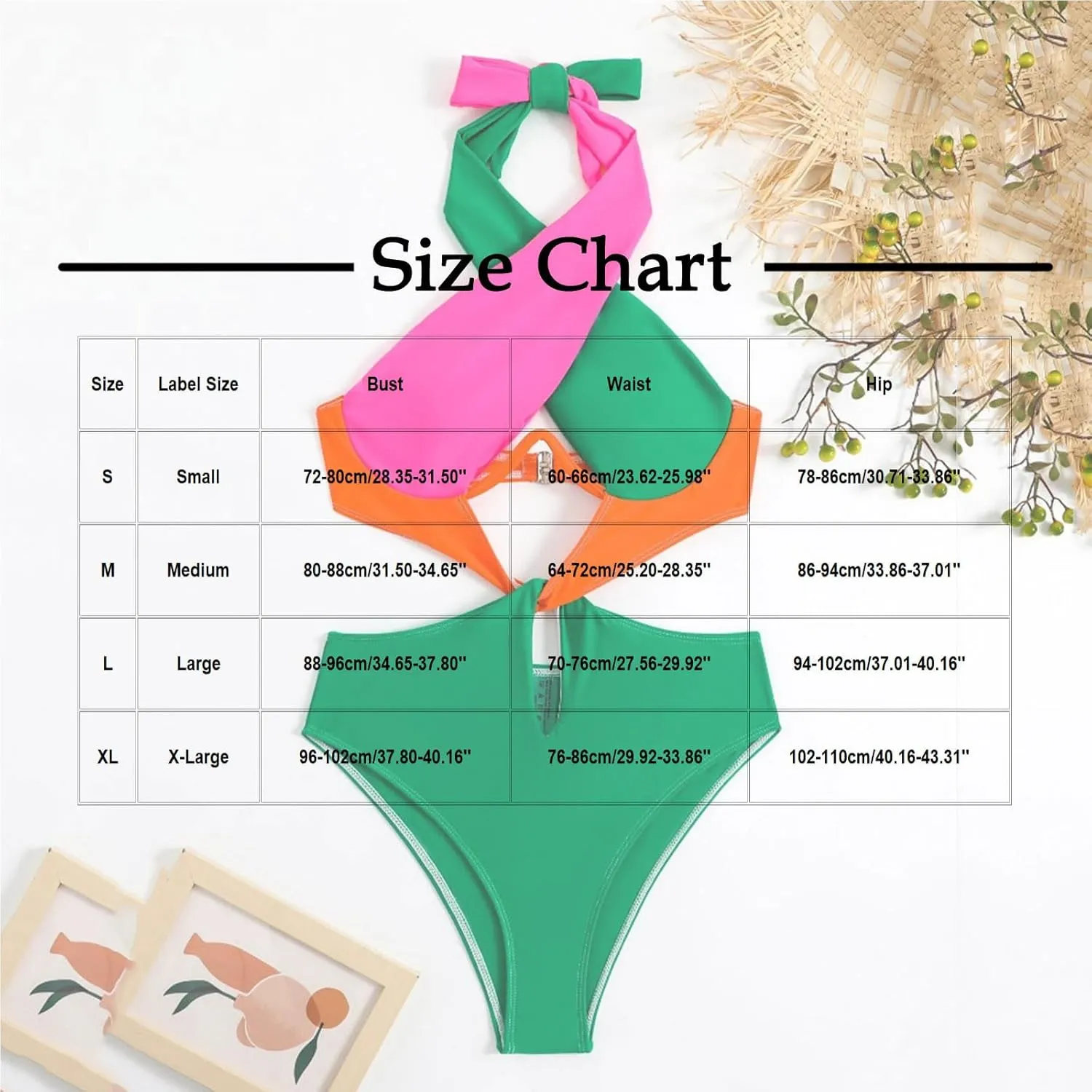 Women's One Piece Swimsuit Criss Cross Color Block Bathing Suit Halter Splice Monokini Set Backless Cutout Swimwear