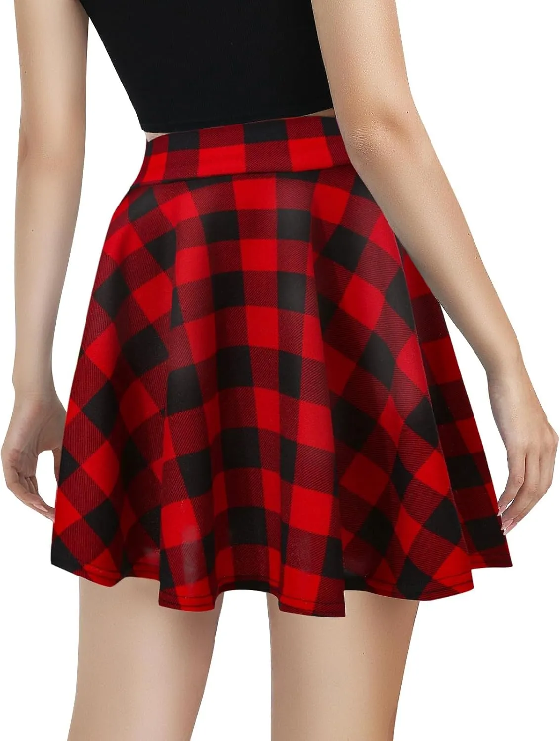 Women's Pleated Mini Skater Skirt Stretch Basic School Cheerleader Tennis Skirt Comfy Casual Uniform 2025 Summer