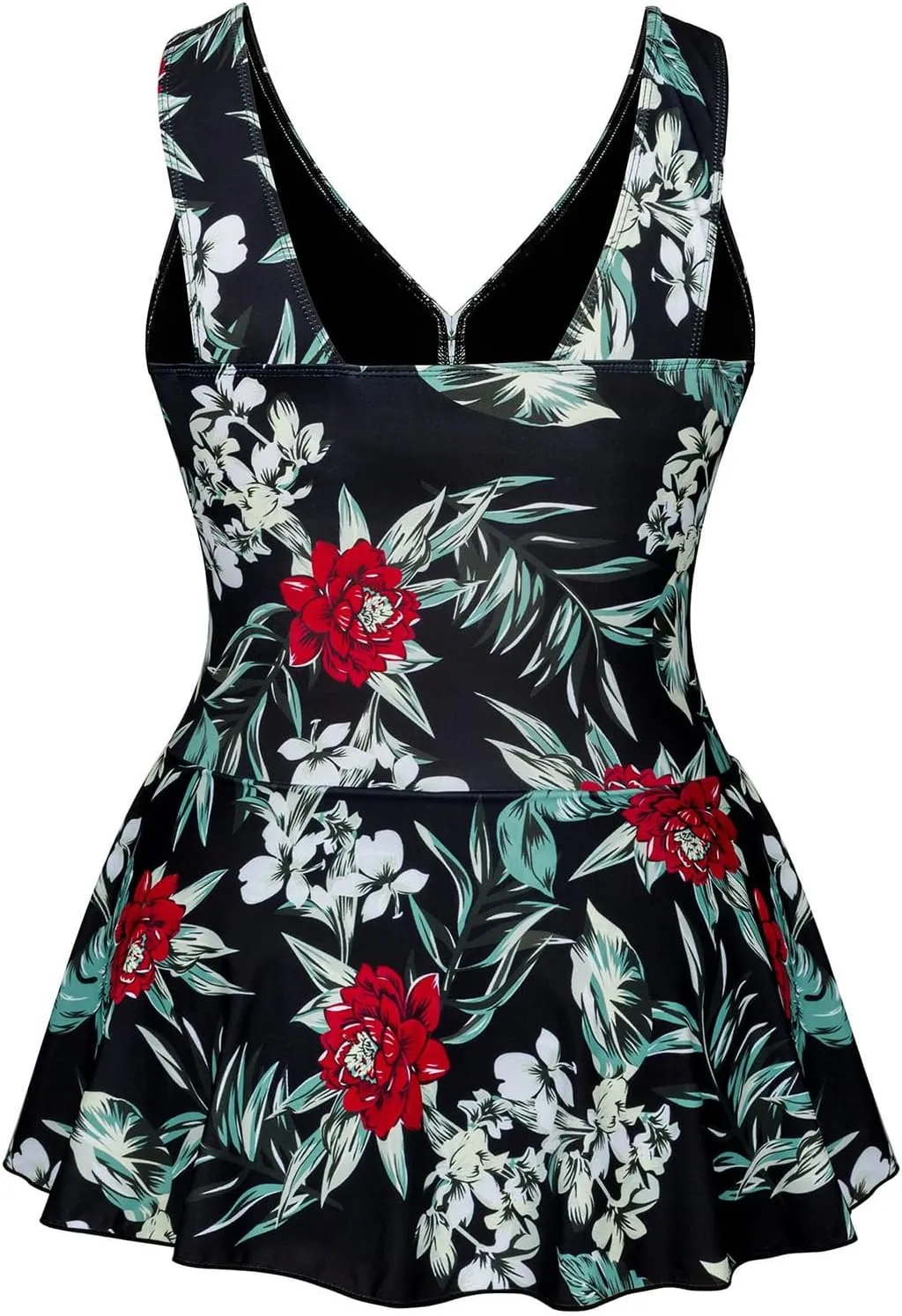 Women's Plus Size One Piece Swimsuits Tummy Control Sexy Ruched Bathing Suit Full Coverage Swimwear with Skirt 2025