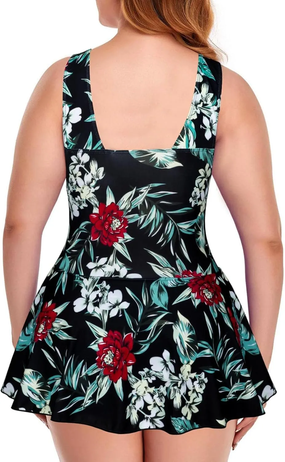 Women's Plus Size One Piece Swimsuits Tummy Control Sexy Ruched Bathing Suit Full Coverage Swimwear with Skirt 2025