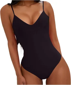Women's Sexy Backless Neck Tie Up Swimsuit Large Size Solid Color Triangle Bikini Monokini Flat Bikini