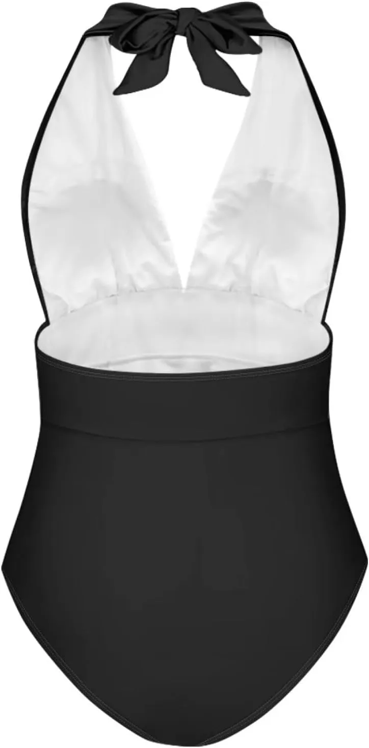 Women's Sexy Bikini Swimsuits Sexy One Piece Bikini Swimsuit Tummy Control Bathing Suits V Neck Halter Bikini S-3XL