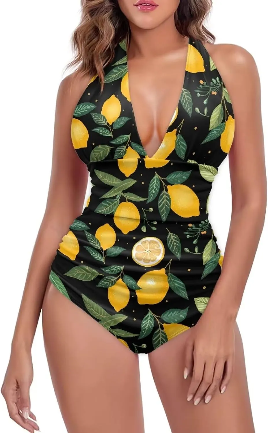 Women's Sexy Bikini Swimsuits Sexy One Piece Bikini Swimsuit Tummy Control Bathing Suits V Neck Halter Bikini S-3XL