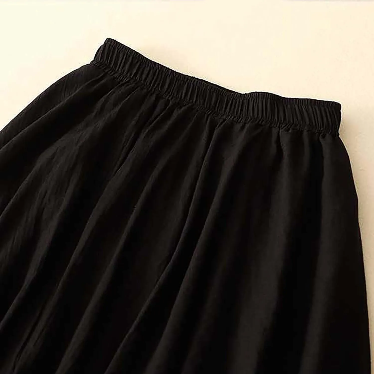 Women's Summer Bohemian Elastic Waist Long Flowy Cotton Linen Skirt Renaissance Casual Lightweight Maxi Skirt 2025