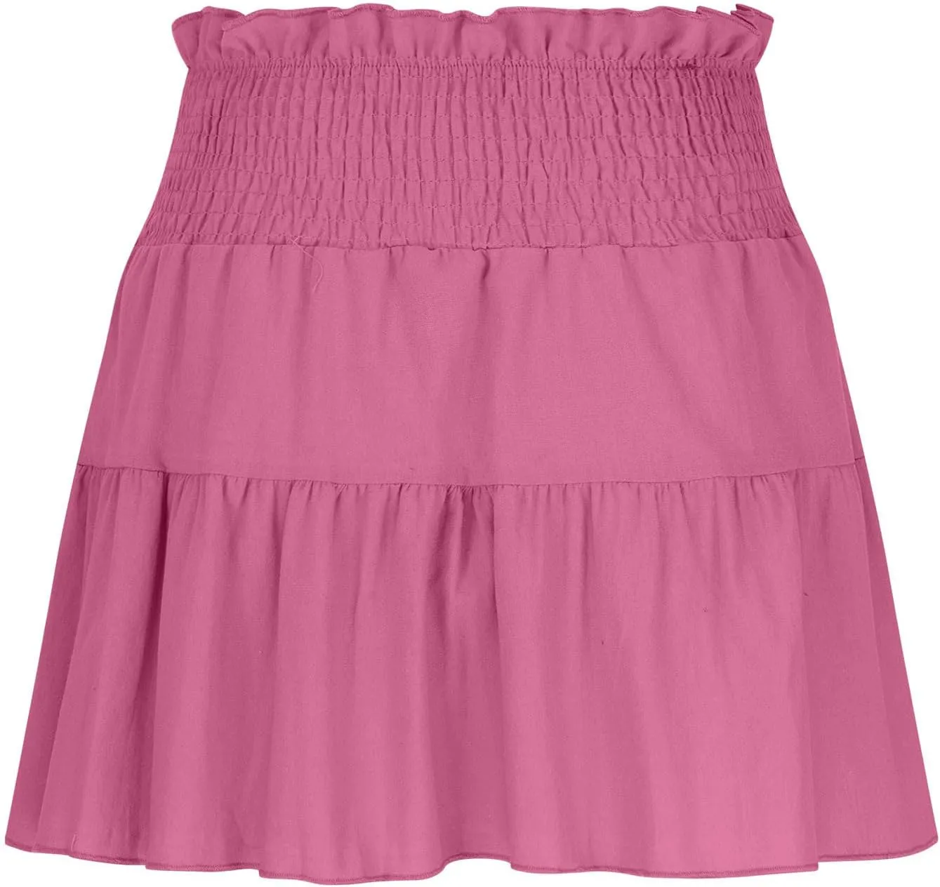 Womens Summer Skirts High Waisted Ruffle Mini Skirt Flowy A Line Skirt Pleated Elastic Waist Skirts Vacation Clothes