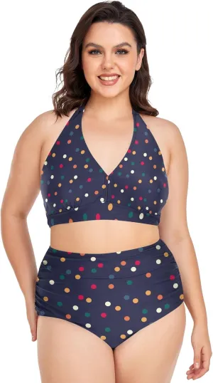 Women's Two Piece Swimsuits High Waisted Strapless Bikini Sets Women Swimsuit Plus Size Bikini Set