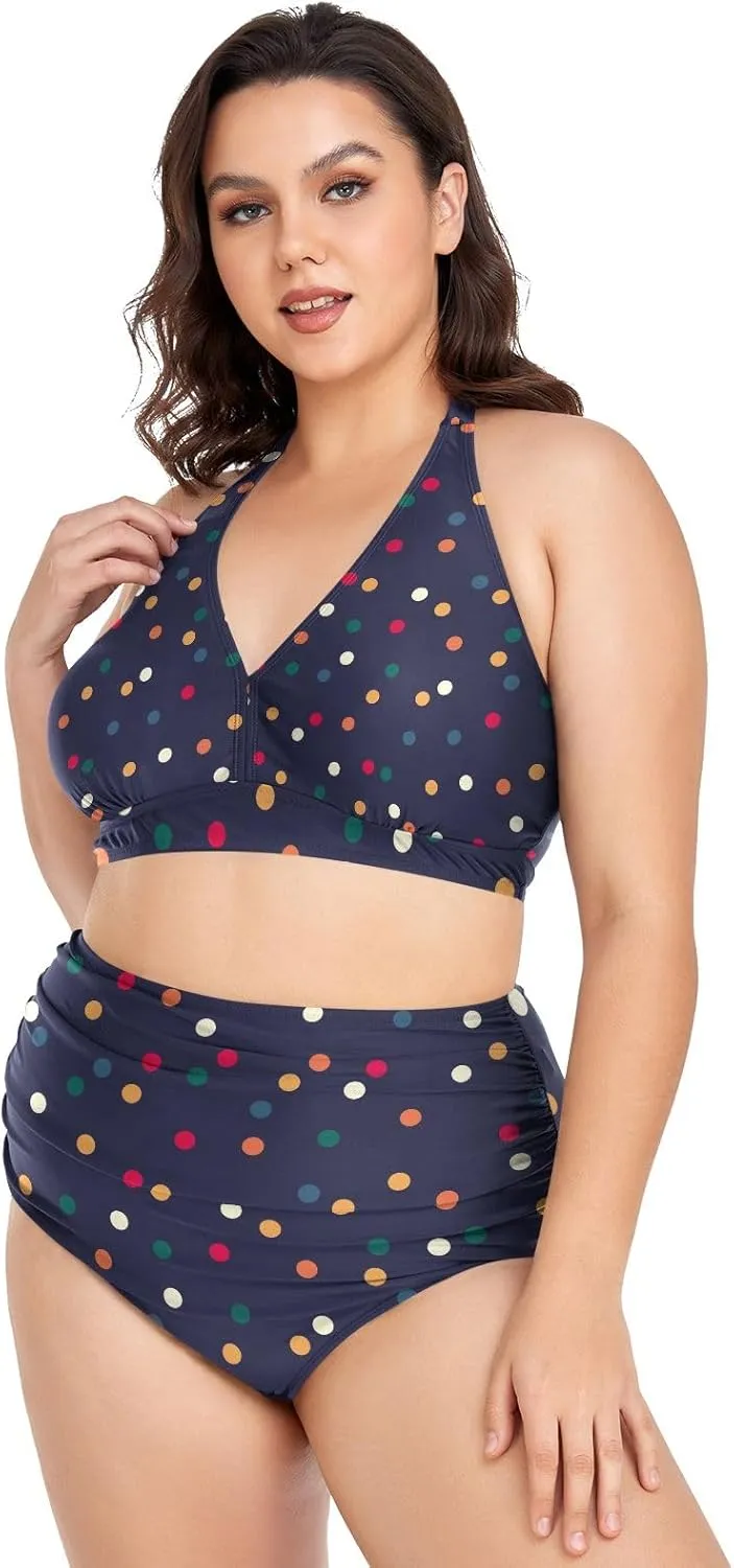 Women's Two Piece Swimsuits High Waisted Strapless Bikini Sets Women Swimsuit Plus Size Bikini Set