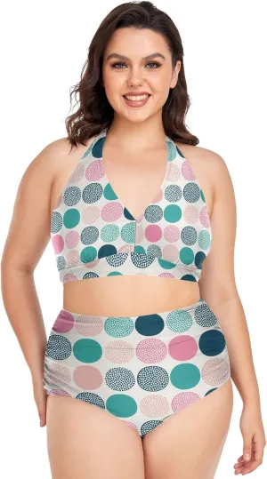 Women's Two Piece Swimsuits High Waisted Strapless Bikini Sets Women Swimsuit Plus Size Bikini Set