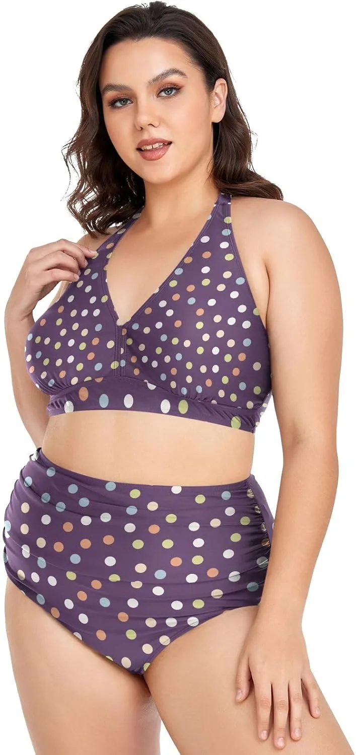 Women's Two Piece Swimsuits High Waisted Strapless Bikini Sets Women Swimsuit Plus Size Bikini Set