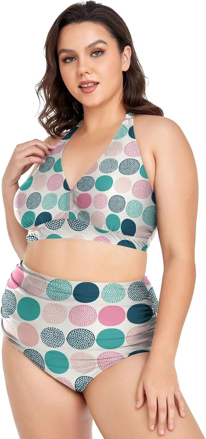Women's Two Piece Swimsuits High Waisted Strapless Bikini Sets Women Swimsuit Plus Size Bikini Set