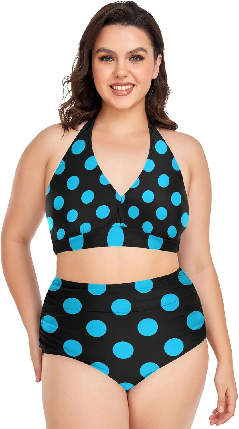 Women's Two Piece Swimsuits High Waisted Strapless Bikini Sets Women Swimsuit Plus Size Bikini Set