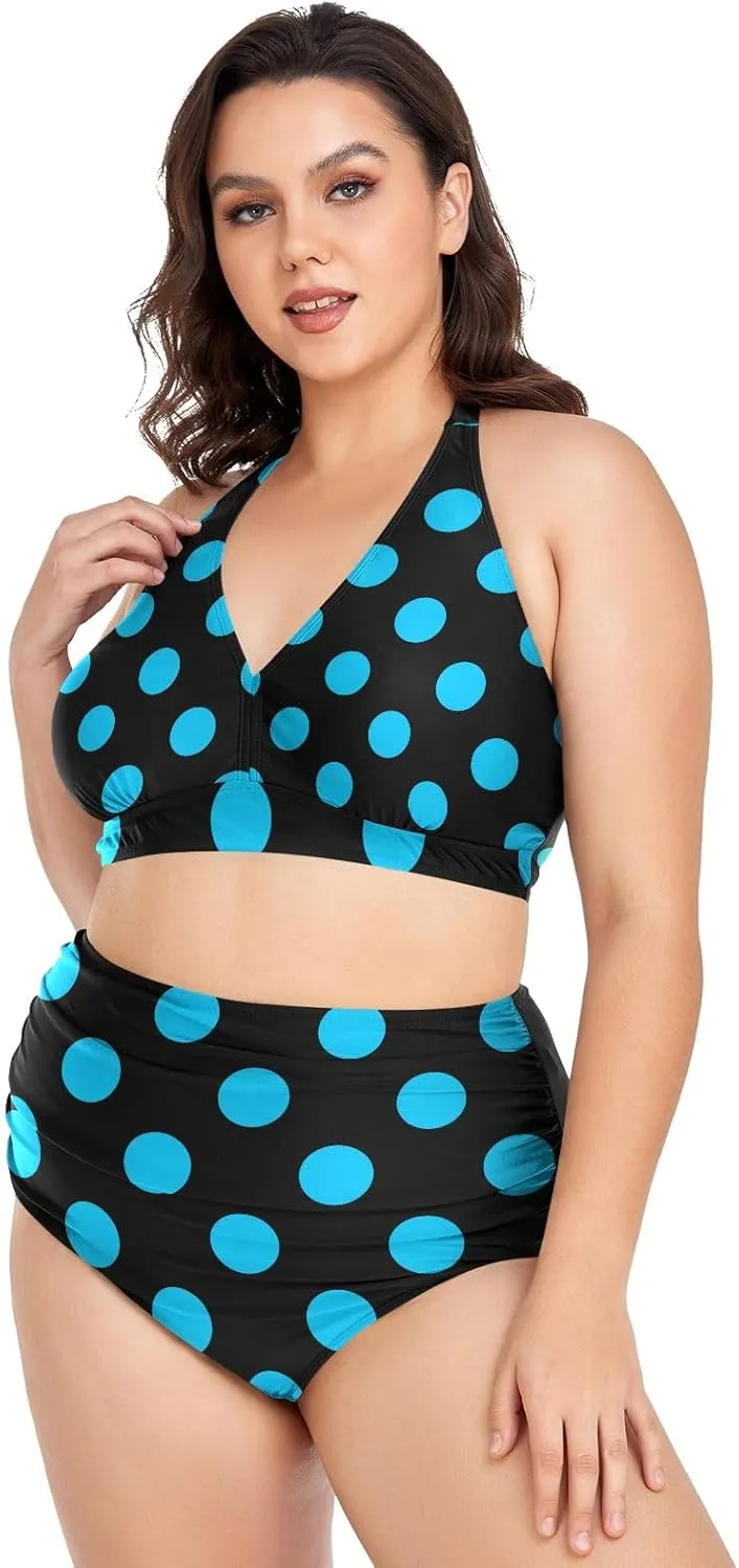 Women's Two Piece Swimsuits High Waisted Strapless Bikini Sets Women Swimsuit Plus Size Bikini Set