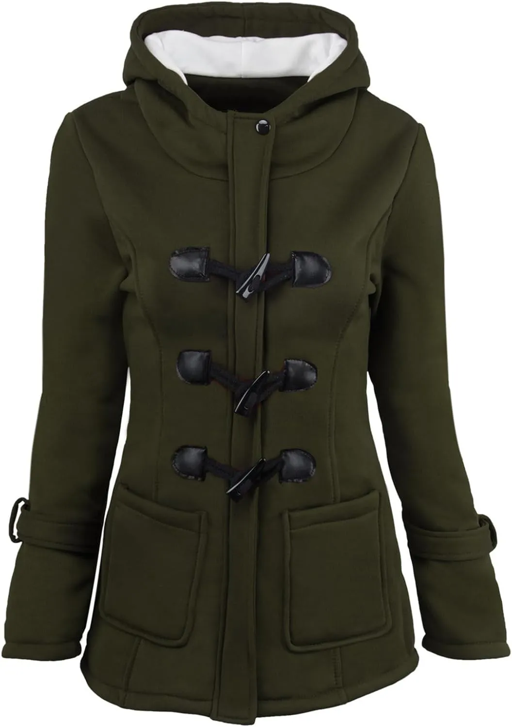 Womens Winter Warm Coat Plus Size Casual Fleece Sherpa Lined Hoodie Jackets Thicken Military Hooded Parkas Puffer Down Jacket