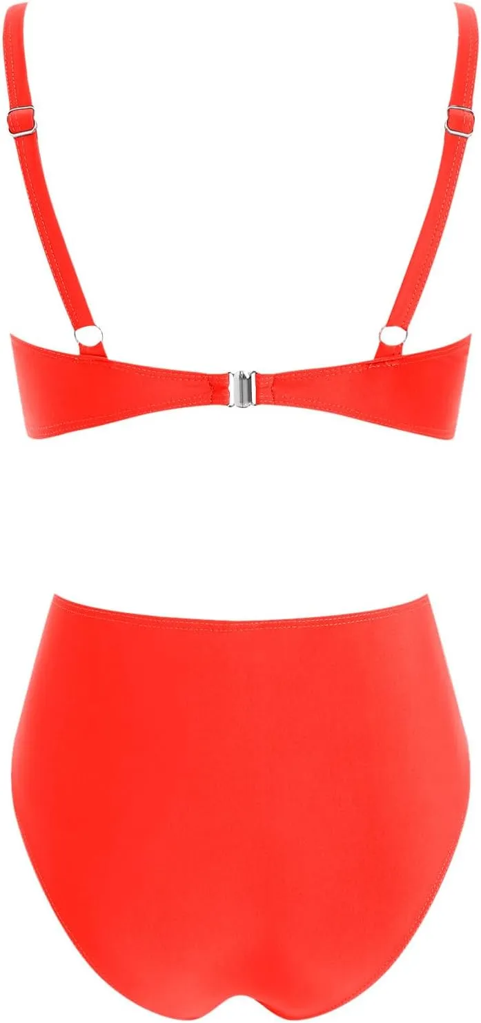 yardsong Bikini Sets for Women Two Piece Sexy Bathing Suits Twist Knot Push Up Bikini Top High Waisted Bottoms Swimsuits