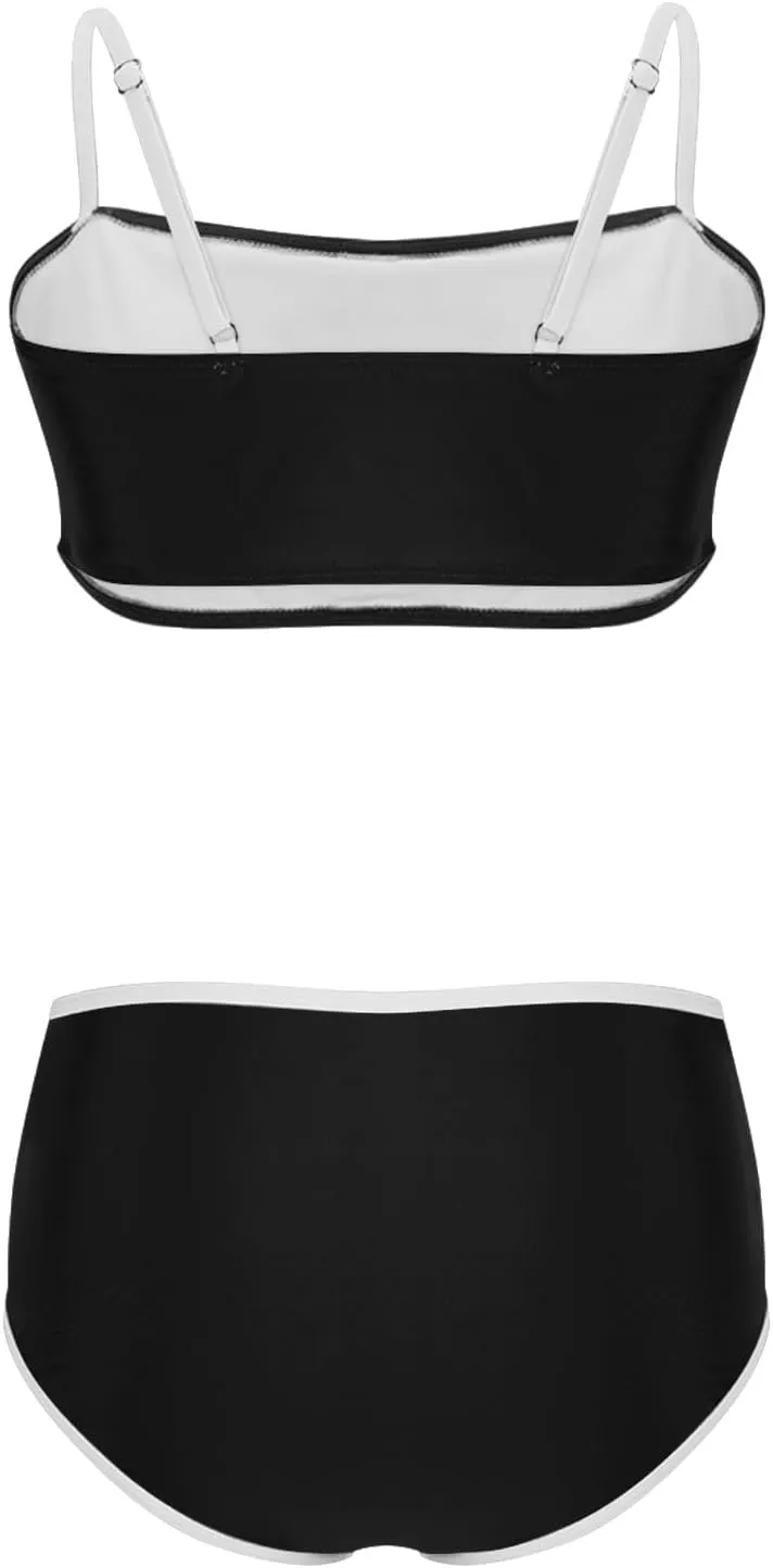 yardsong High Waisted Bikini Sets for Women Two Piece Swimsuit Adjustable Spaghetti Straps High Waist Bathing Suits