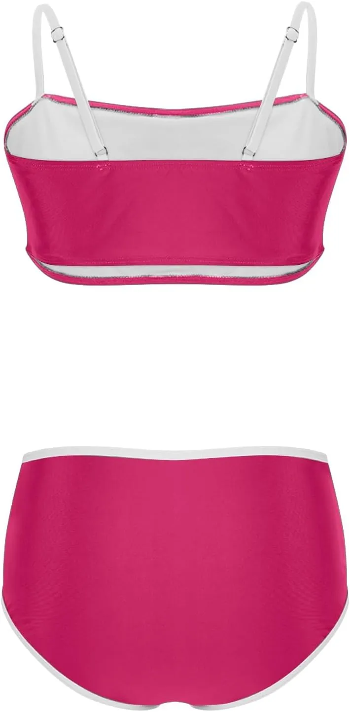 yardsong High Waisted Bikini Sets for Women Two Piece Swimsuit Adjustable Spaghetti Straps High Waist Bathing Suits
