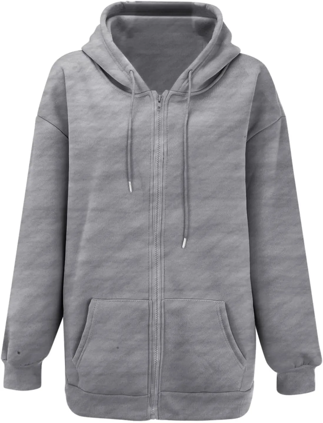 ZYXTIM Women's 2024 Spring Fashion Sweatshirts Zip Up Cropped Hoodies Cotton Warm Loose Casual Outdoor Gym Sport Jackets