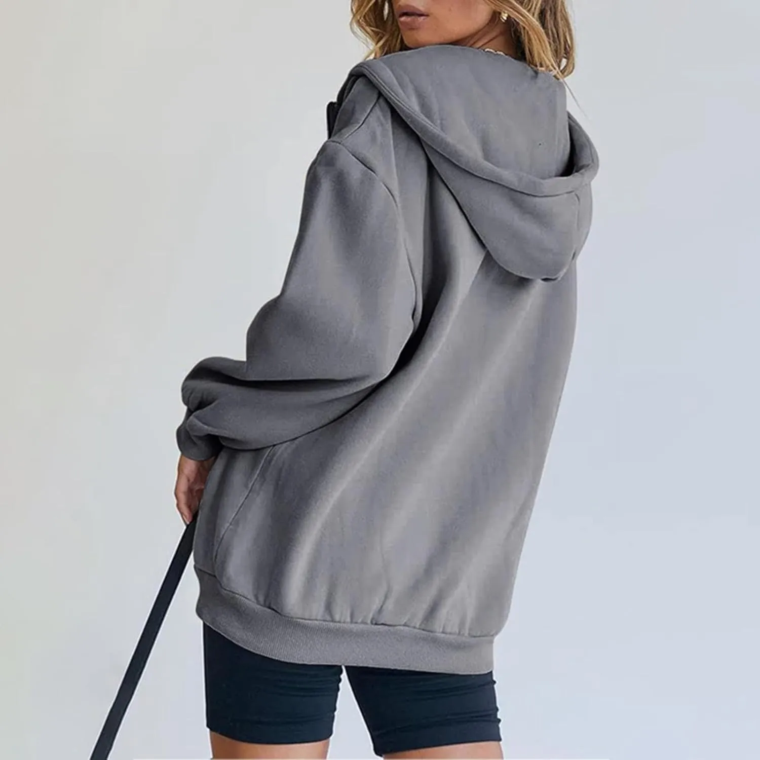 ZYXTIM Women's 2024 Spring Fashion Sweatshirts Zip Up Cropped Hoodies Cotton Warm Loose Casual Outdoor Gym Sport Jackets